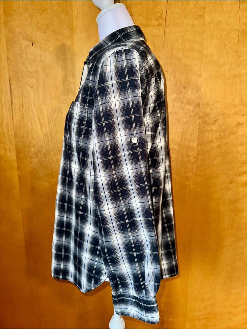 Ralph Lauren Black and White Plaid Button-Down Shirt - Picture 3 of 6
